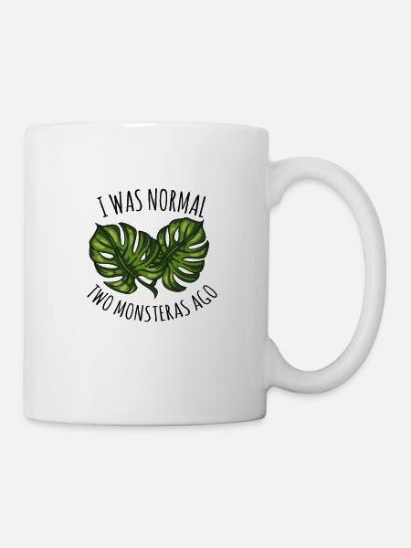 I Was Normal Two Monsteras Ago | Fensterblatt - Tasse - Weiß