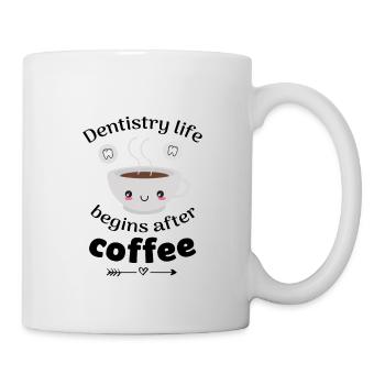 Zahnarzt Zahntechniker Kaffeeliebhaber Dontologie - Tasse - Weiß - Rechts