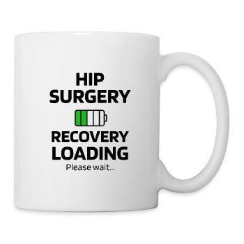 Cadeau de récupération de chirurgie de la hanche hanche artificielle - Mug blanc - blanc - Droite