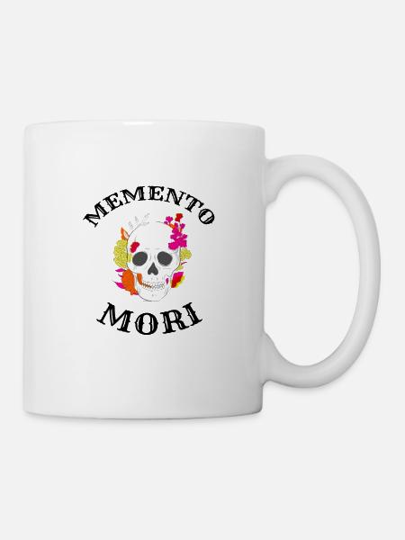 Memento Mori | Skull and Crossbones Stoic Philosophy - Mug - white
