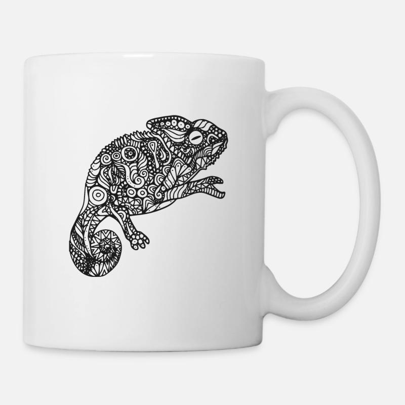 Motif caméléon Mandala - Mug blanc - blanc