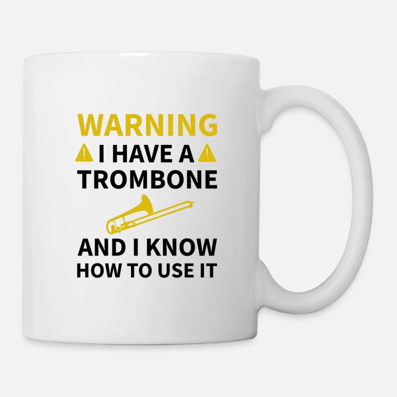 Cadeau pour les joueurs de trombone | Tromboniste trombone - Mug blanc - blanc