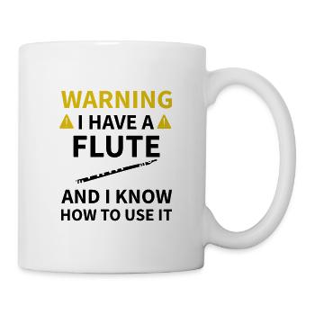 Flötenspieler Geschenk | Flöte Blaskapelle Flötist - Tasse - Weiß - Rechts