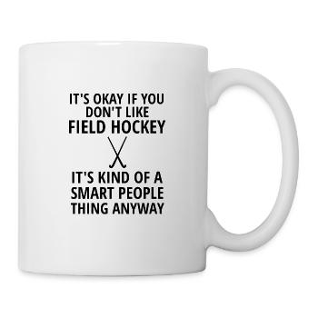 Sur le hockey sur le terrain cadeau hockeyeur hockeycoach - Mug blanc - blanc - Droite