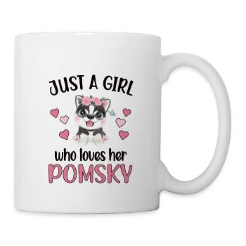 Pomsky Girl Pomsky Dog Owner Pomsky Mom - Mug - white - Right