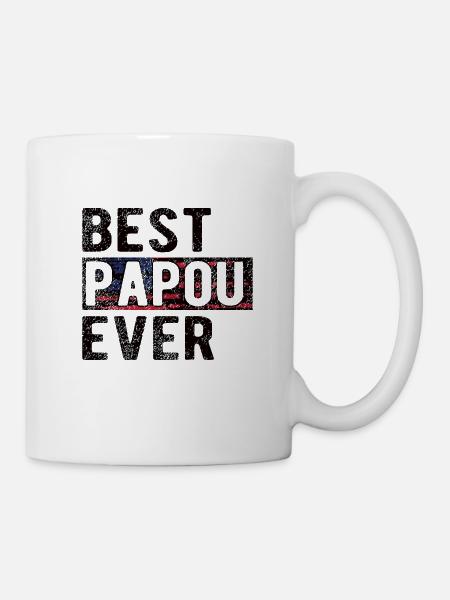Meilleur Papou Papou Papou Fête des Pères Papou grand-père - Mug blanc - blanc