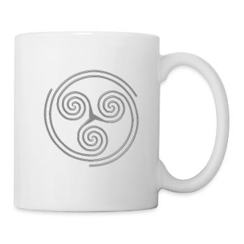 Celtic Culture Triple Spiral Triskele Symbol 5a - Mug - white - Right