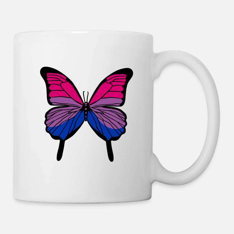 Papillon bisexuel Fierté bisexuelle - Mug blanc - blanc