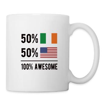 Moitié irlandais moitié américain Usa Irlande Drapeau irlandais - Mug blanc - blanc - Droite
