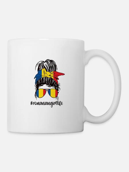 Fier drapeau roumain de la Roumanie Racines roumaines - Mug blanc - blanc