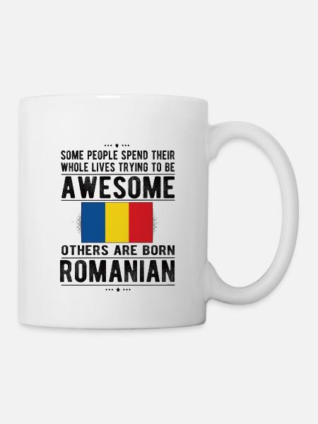 Fier drapeau roumain roumain d'origine roumaine - Mug blanc - blanc