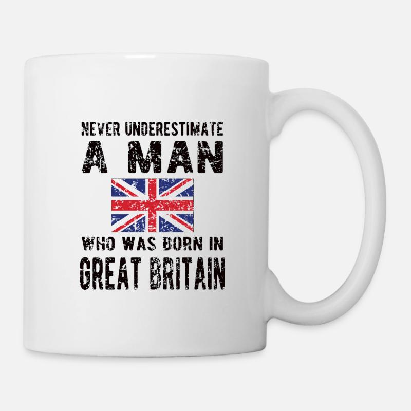 Brite Großbritannien Herkunft Britische Flagge - Tasse - Weiß