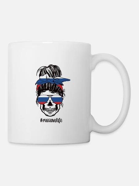 Fier drapeau russe Russie Racines russes - Mug blanc - blanc