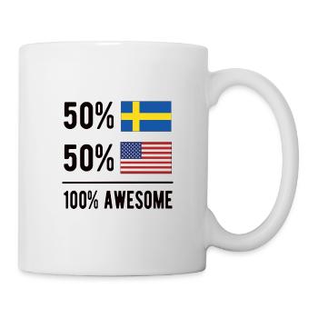 Moitié suédois moitié américain Usa Suède Drapeau - Mug blanc - blanc - Droite