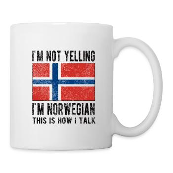 Norwegian Norway Origin Norwegian flag - Mug - white - Right