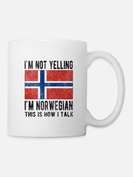 Norweger Norwegen Herkunft Norwegische Flagge - Kop/krus - hvid