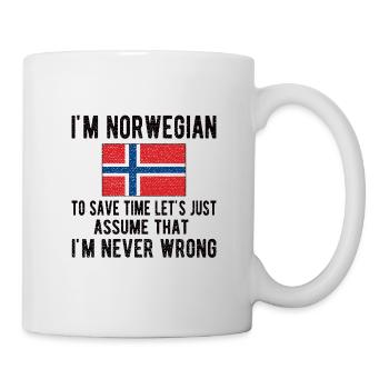 Norwegian Norway origin Norwegian flag - Mug - white - Right