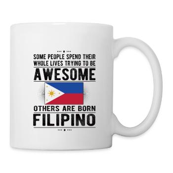 Fier Philippin né aux Philippines drapeau - Mug blanc - blanc - Droite