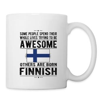 Proud Finn Finland Flag Finnish origin - Mug - white - Right