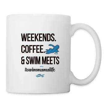 Schwimmmama Mama Eines Schwimmers Schwimm-Mutter - Tasse - Weiß - Rechts