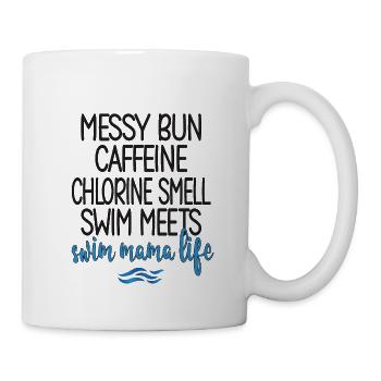Schwimmmama Mama Eines Schwimmers Schwimm-Mutter - Tasse - Weiß - Rechts