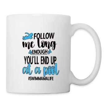 Schwimmmama Mama Eines Schwimmers Schwimm-Mutter - Tasse - Weiß - Rechts