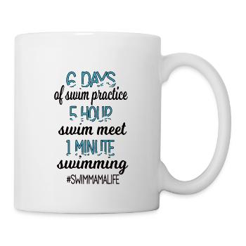 Schwimmmama Mama Eines Schwimmers Schwimm-Mutter - Tasse - Weiß - Rechts