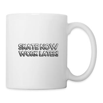 SKATE MAINTENANT TRAVAILLER PLUS TARD! - Sports - Mug blanc - blanc - Droite