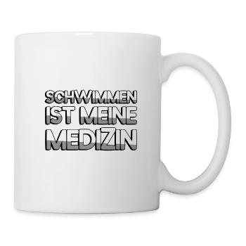 SCHWIMMEN IST MEINE MEDIZIN - Schwimmen - Tasse - Weiß - Rechts