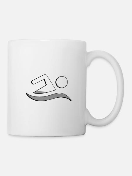 Schwimmer - Illustration - Tasse - Weiß
