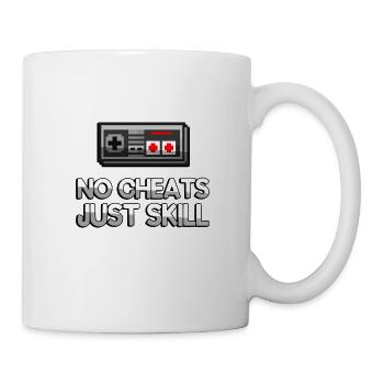 NO CHEATS JUST SKILL + NES Controller - Gaming - Mug - white - Right