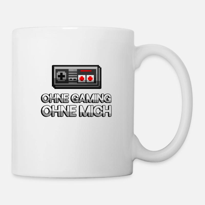 OHNE GAMING OHNE MICH + NES Controller - Gaming - Tasse - Weiß