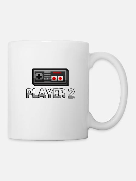 PLAYER 2 + Contrôleur NES - Jeux - Mug blanc - blanc