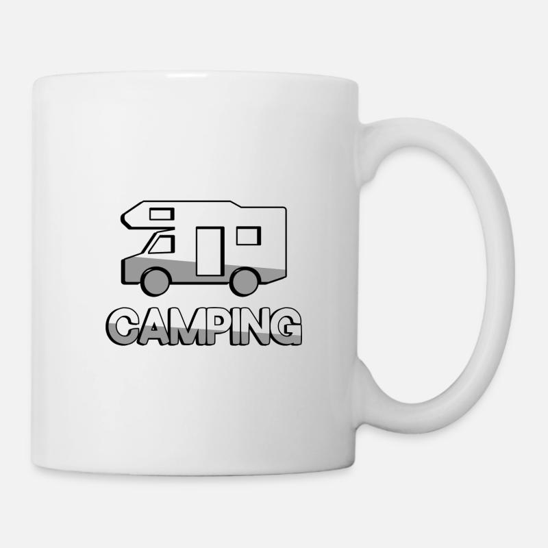 CAMPING + Wohnwagen - Camping - Tasse - Weiß