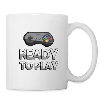 READY TO PLAY + SNES Controller - Gaming - Tasse - Weiß - Rechts