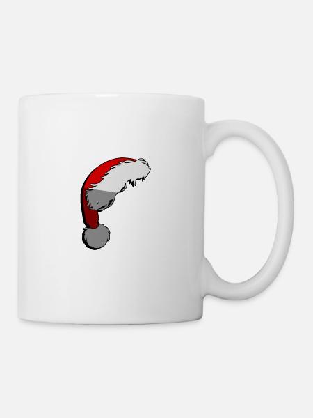 Weihnachtsmann Mütze | Zipfelmütze - Illustration - Tasse - Weiß