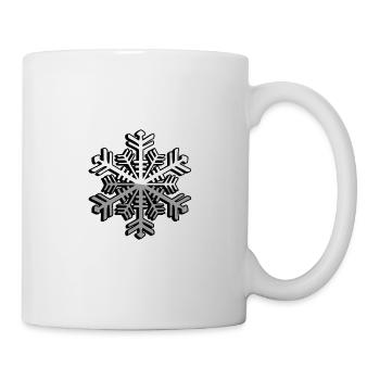 Schneeflocke - Illustration - Tasse - Weiß - Rechts