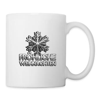 FRÖHLICHE WEIHNACHTEN + Schneeflocke - Weihnachten - Tasse - Weiß - Rechts