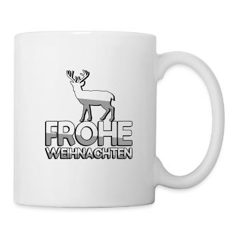 FROHE WEIHNACHTEN + Rentier - Weihnachten - Tasse - Weiß - Rechts