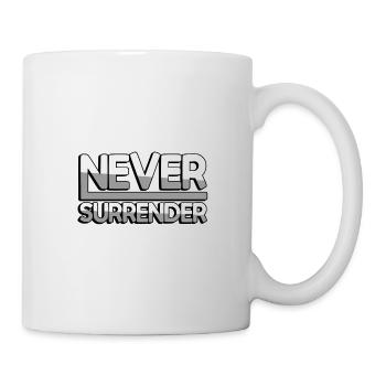 NEVER SURRENDER (Weiß) - Gaming - Tasse - Weiß - Rechts