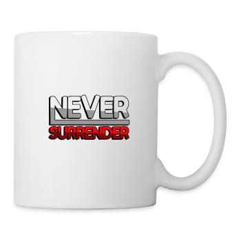 NEVER SURRENDER (Rot) - Gaming - Tasse - Weiß - Rechts