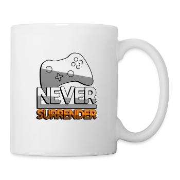 NEVER SURRENDER (Orange) + Controller - Gaming - Tasse - Weiß - Rechts