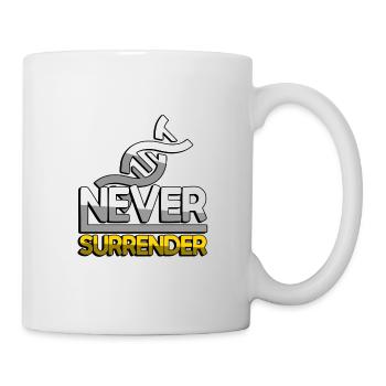 NEVER SURRENDER (Gelb) + DNA - Gaming - Tasse - Weiß - Rechts