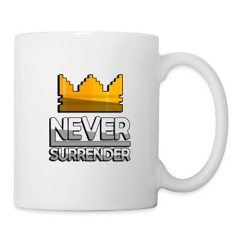 NEVER SURRENDER (Weiß) + King Crown - Gaming - Tasse - Weiß - Rechts