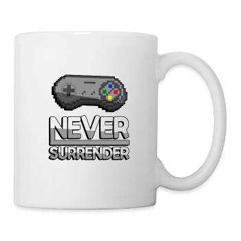 NEVER SURRENDER (Weiß) + SNES Controller - Gaming - Tasse - Weiß - Rechts