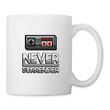 NEVER SURRENDER (Weiß) + NES Controller - Gaming - Tasse - Weiß - Rechts