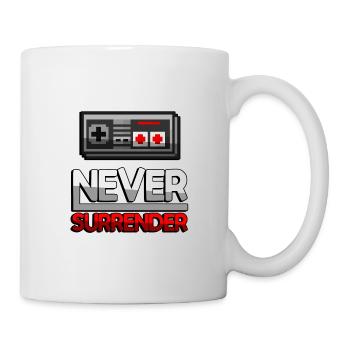 NEVER SURRENDER (Rot) + NES Controller - Gaming - Tasse - Weiß - Rechts