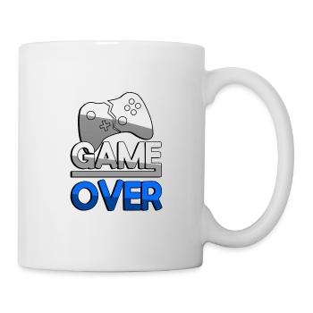 GAME OVER (Blau) + Controller - Gaming - Tasse - Weiß - Rechts