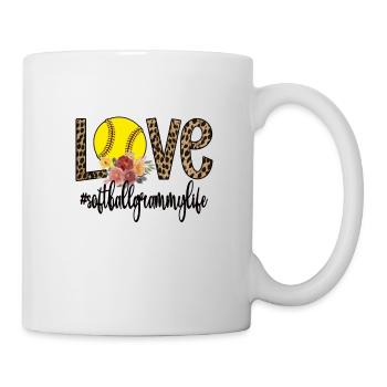 Grammy Grandma Of a Softball Player Softball Grammy - Mug - white - Right