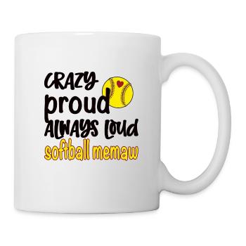 Memaw Grandma By Softball Player Softball Memaw - Mug - white - Right
